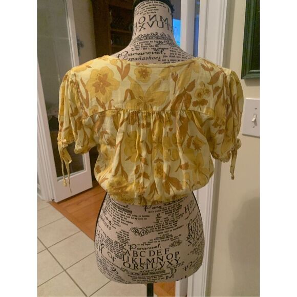 Urban Outfitters Cropped Top Yellow Boho City Chic - Picture 6 of 8